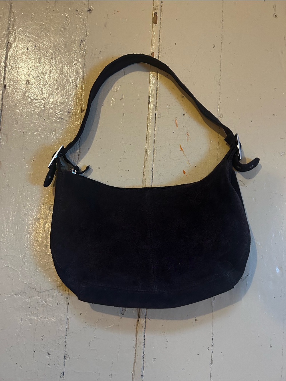 Old Navy Dark Brown Suede Shoulder Bag
